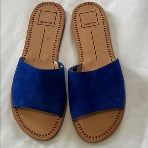 NWOB Dolce Vita Blue Suede Slide Sandals